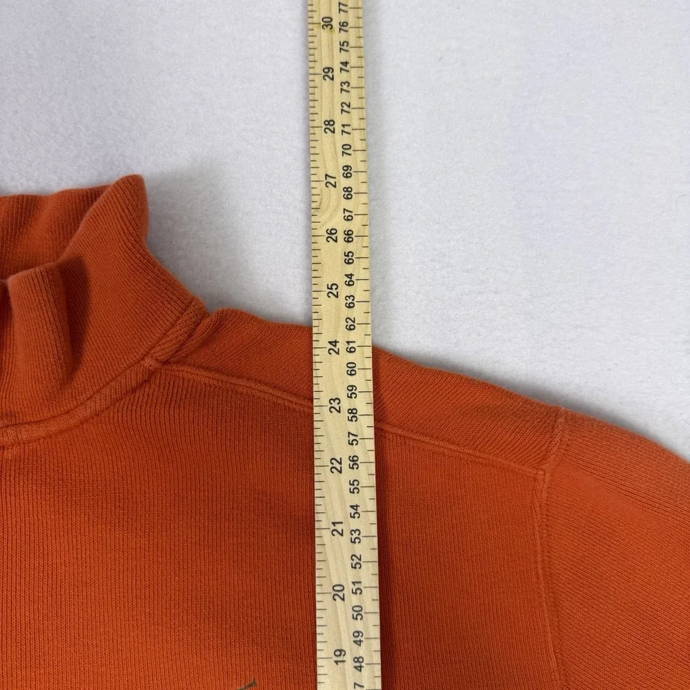 Polo Ralph‎ Lauren Quarter Zip Pullover Sweater Orange Ribbed Cotton Men's XL